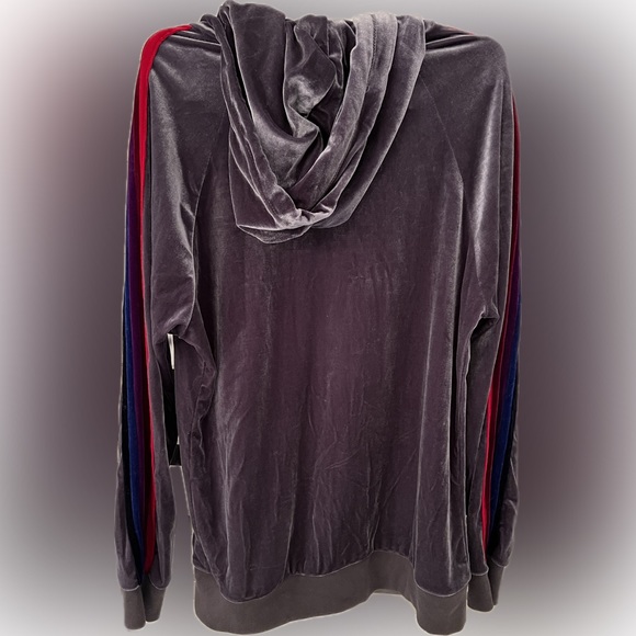AVIATOR  NATION Women’s Velour Track Jacket Grey with stripes on sleeve - Small - Picture 2 of 6